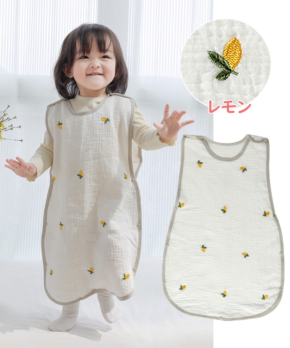 BRILBE スリーパー キッズ ガーゼ 4重 6重 通年用 有機コットン 保温性 通気性抜群 柔らかく お昼寝