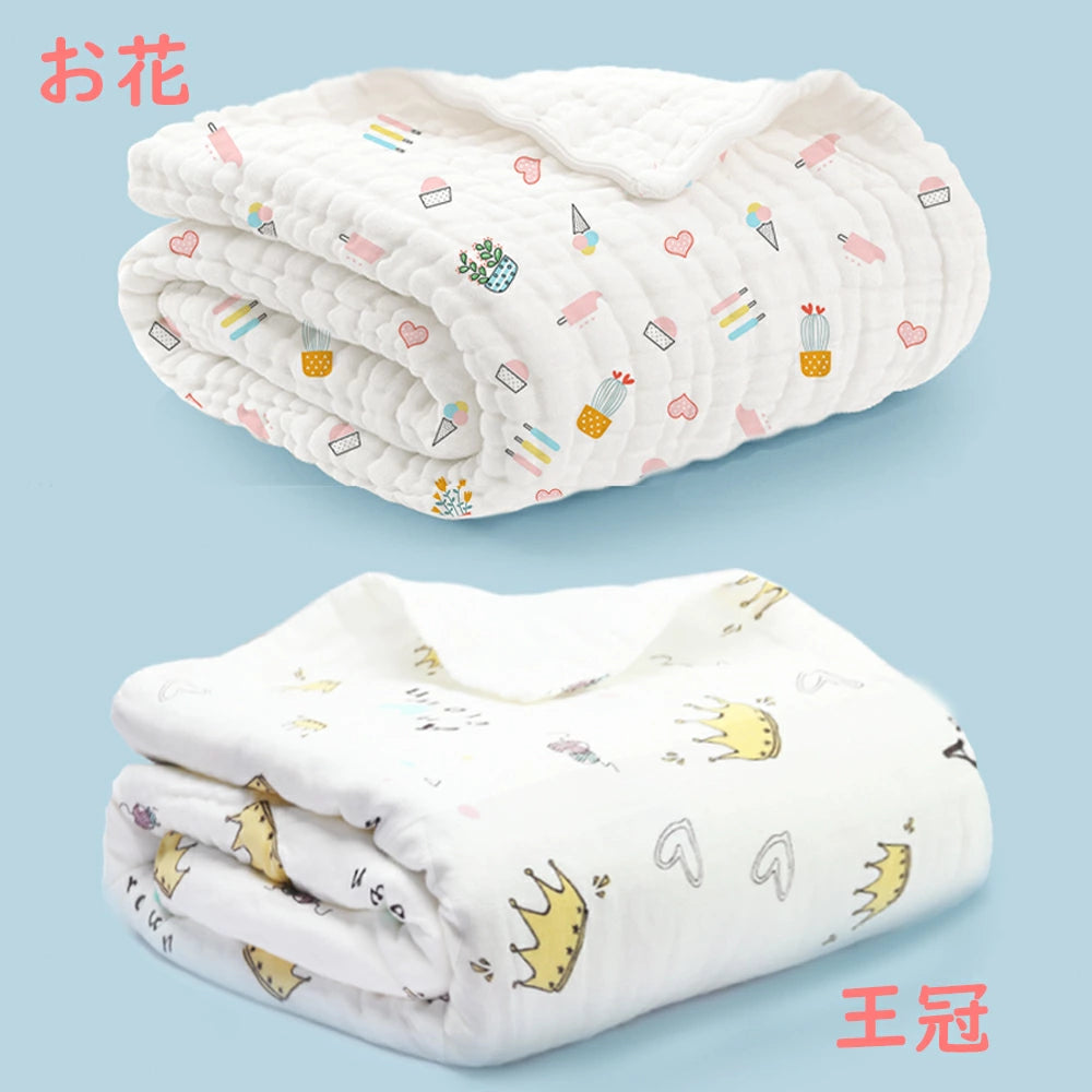 BRILBE 2枚組 ベビーバスタオル ガーゼ タオル バスタオル ガーゼケット 6重ガーゼ 110×110cm 天然有機コットン 湯上り 沐浴ガーゼ ドラーケット 吸水性 瞬間乾き 敏感肌用 赤ちゃん キッズ 子供 新生児に 出産祝い 大判