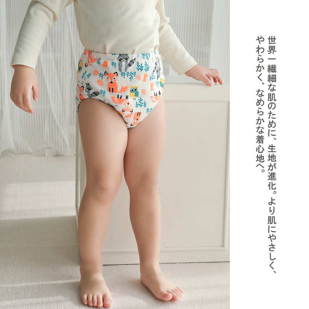 BRILBE トレーニングパンツ 6層 男の子 5枚組 おねしょ パンツ ガーゼ 防水層付 おねしょ ズボン おねしょ対策 通気性 トイトレ トレパン 布おむつ 女の子 キッズ ベビー ブリルビー