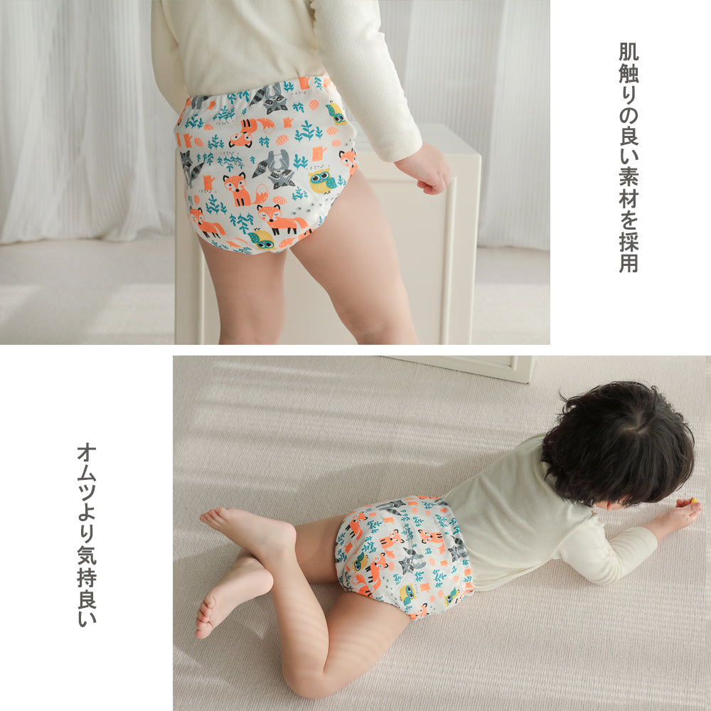 BRILBE トレーニングパンツ 6層 男の子 5枚組 おねしょ パンツ ガーゼ 防水層付 おねしょ ズボン おねしょ対策 通気性 トイトレ トレパン 布おむつ 女の子 キッズ ベビー ブリルビー