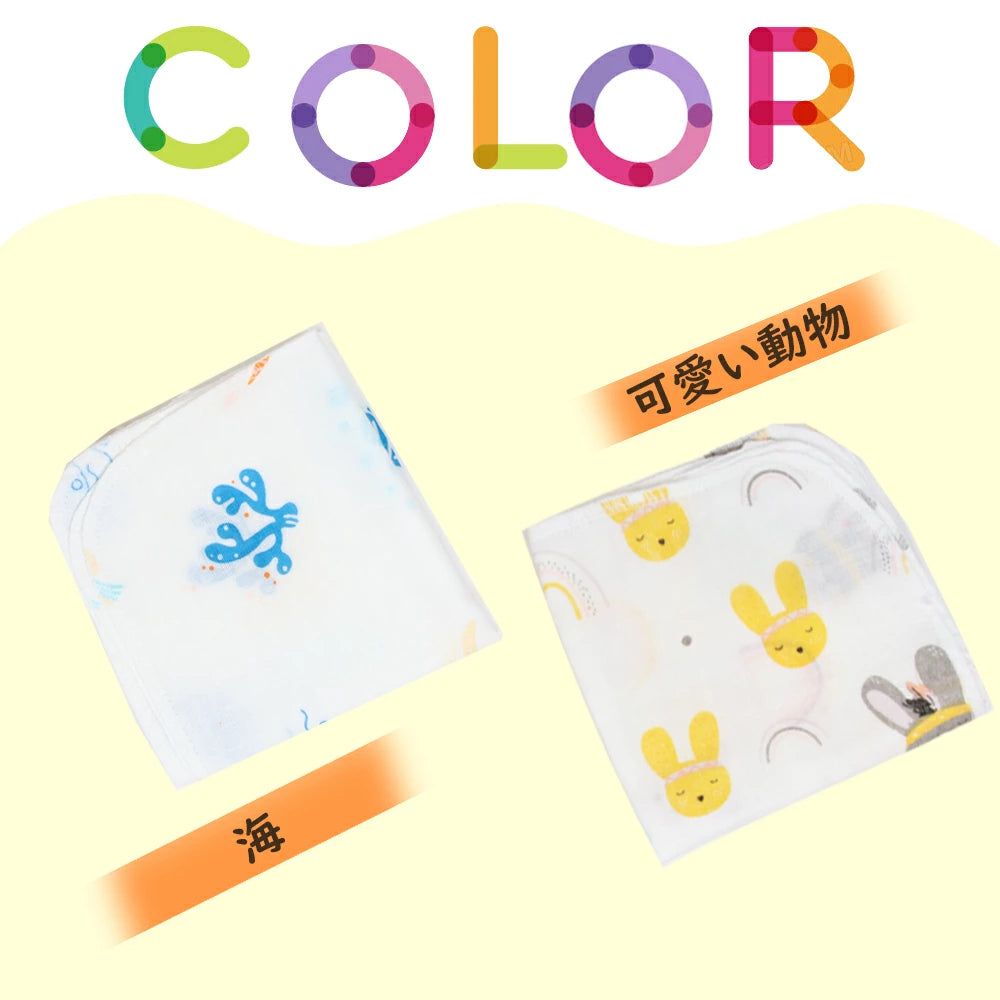 BRILBE ガーゼハンカチ 12枚組 30*30cm キッズ ガーゼタオル 高密度加工 ガーゼ 材料 マスク 生地 ベビービブ 綿100% 入園準備 新生児 バスタオル ベビーバスタオルトベビー 赤ちゃん よだれふき お食事 沐浴 出産祝い 吸水