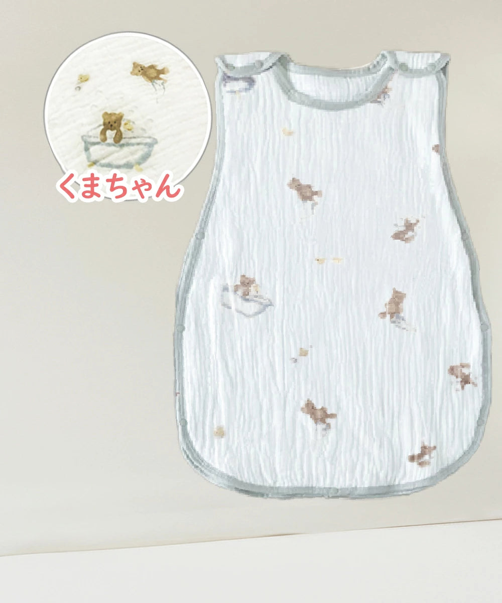 BRILBE 夏用の4層素材あり スリーパー ガーゼ おくるみ 4重 6重 通年用 有機コットン 保温性 通気性抜群 柔らかく お昼寝 ベビー  赤ちゃん キッズ 子供 新生児