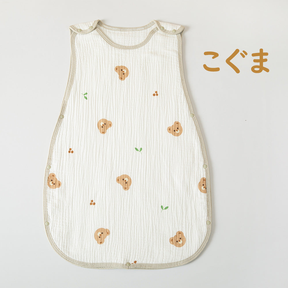 BRILBE 夏用の4層素材あり スリーパー ガーゼ おくるみ 4重 6重 通年用 有機コットン 保温性 通気性抜群 柔らかく お昼寝 ベビー  赤ちゃん キッズ 子供 新生児