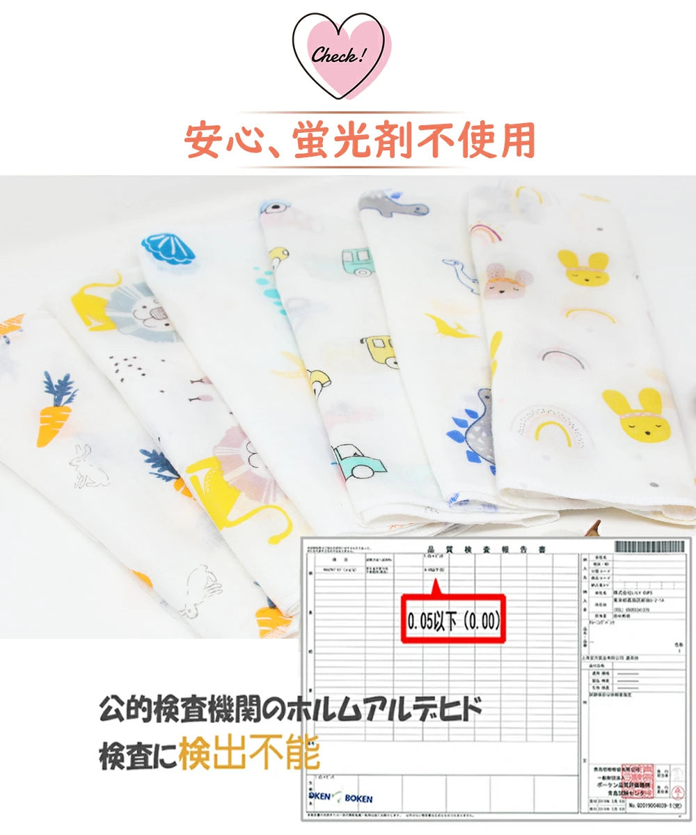 BRILBE ガーゼハンカチ 12枚組 30*30cm キッズ ガーゼタオル 高密度加工 ガーゼ 材料 マスク 生地 ベビービブ 綿100% 入園準備 新生児 バスタオル ベビーバスタオルトベビー 赤ちゃん よだれふき お食事 沐浴 出産祝い 吸水