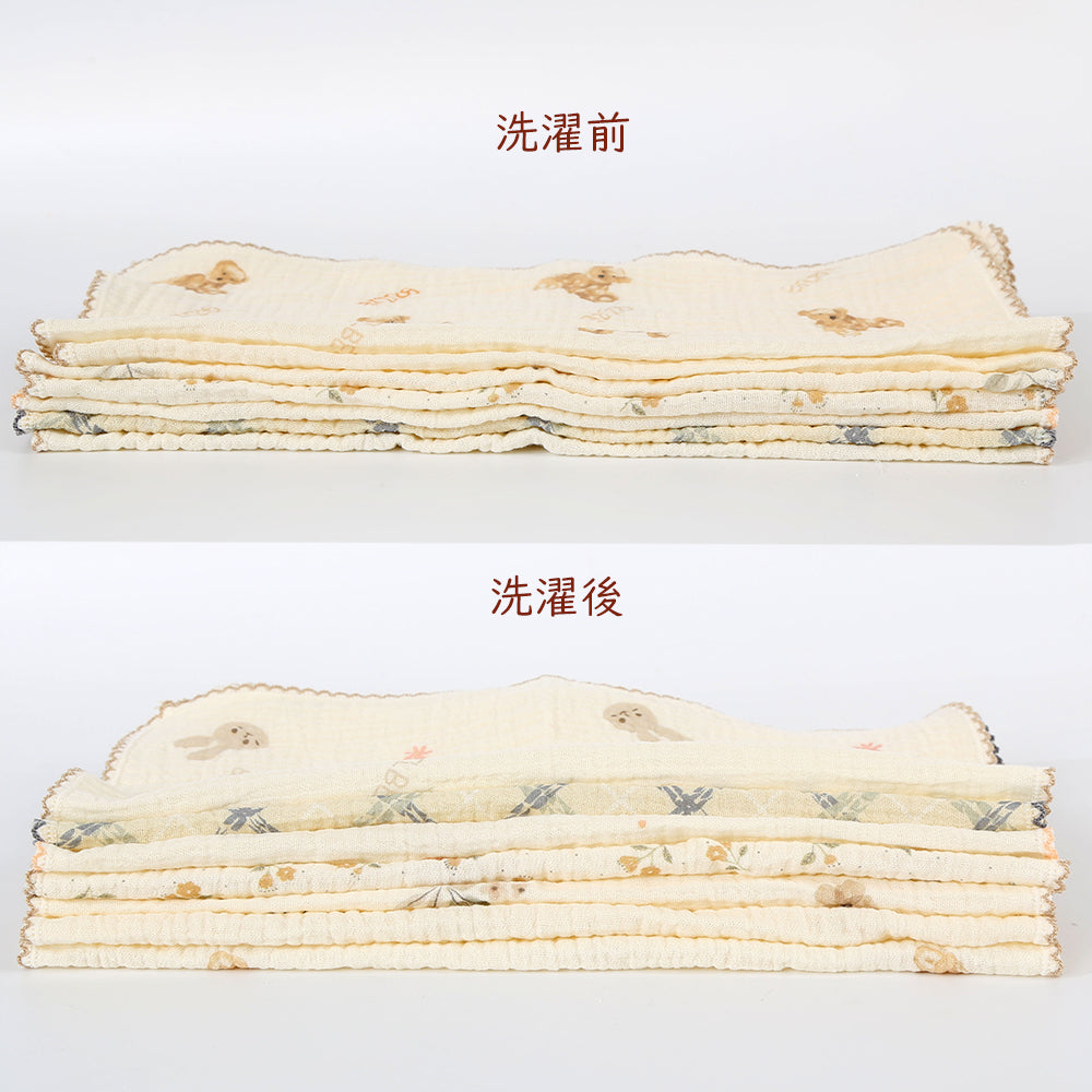 BRILBE 【2重ガーゼ】 ハンカチ 6枚セットガーゼハンカチ 綿100% 保育園用 沐浴 よだれ ふんわり セット ベビー 赤ちゃん 新生児 出産準備 プレゼント